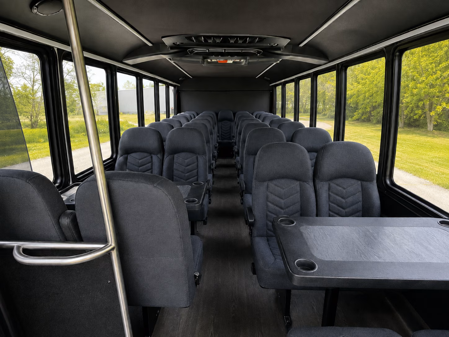 orange 20 passenger minibus interior