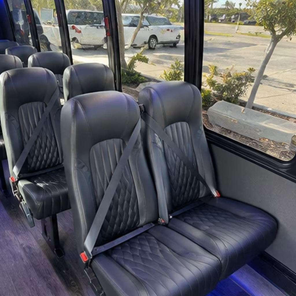 orange 35 passenger minibus interior