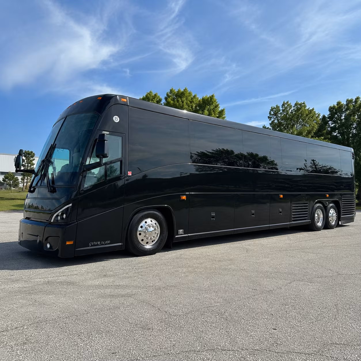 orange 47 passenger charter bus