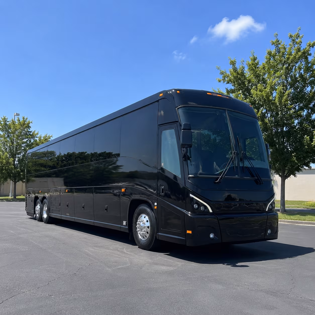 orange 56 passenger charter bus