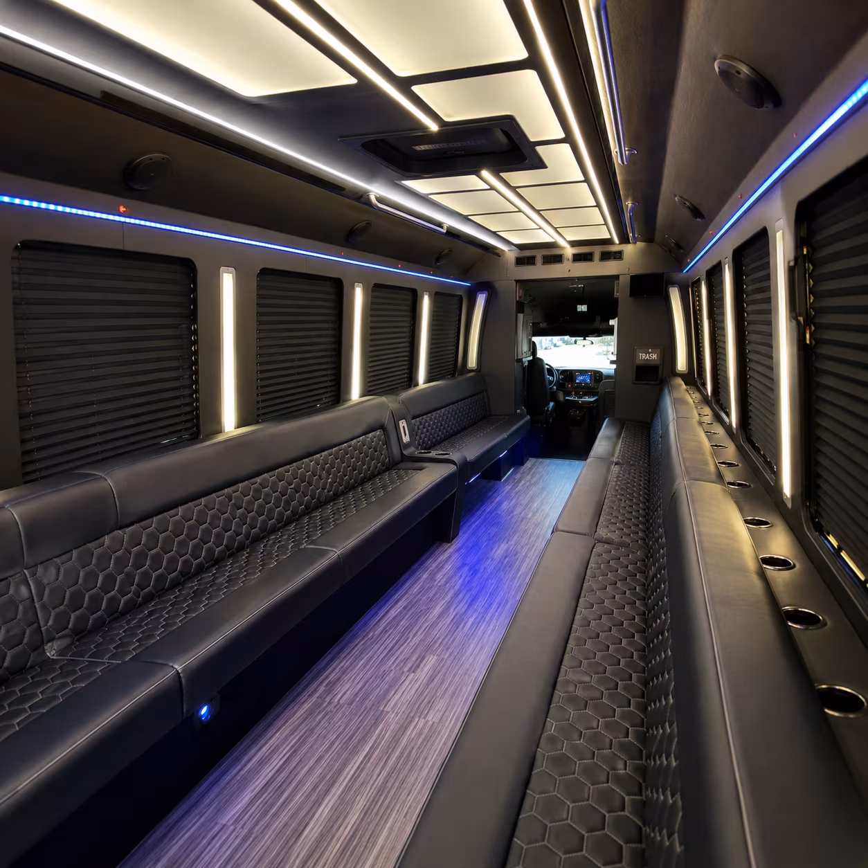 orange birthday party bus rental