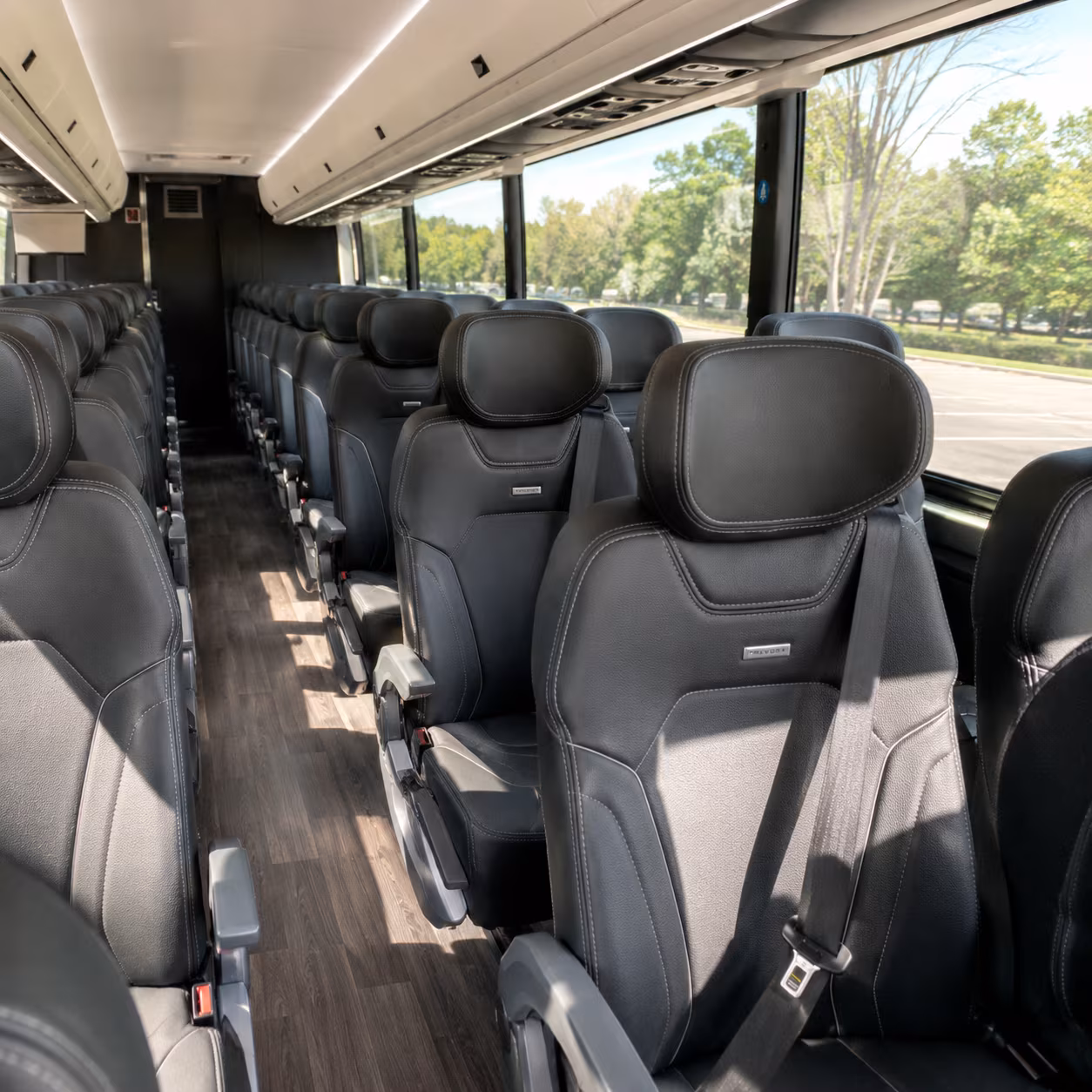 orange corporate charter bus rental