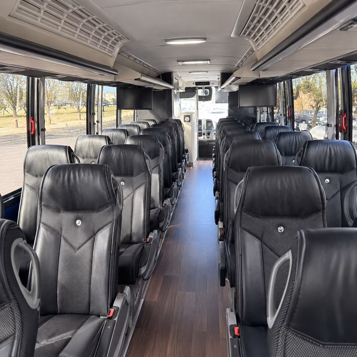 orange long distance charter bus rental
