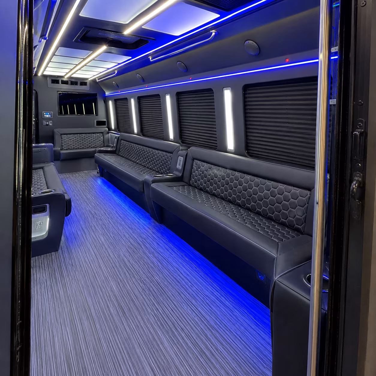 orange quinceanera sweet 16 party bus rental