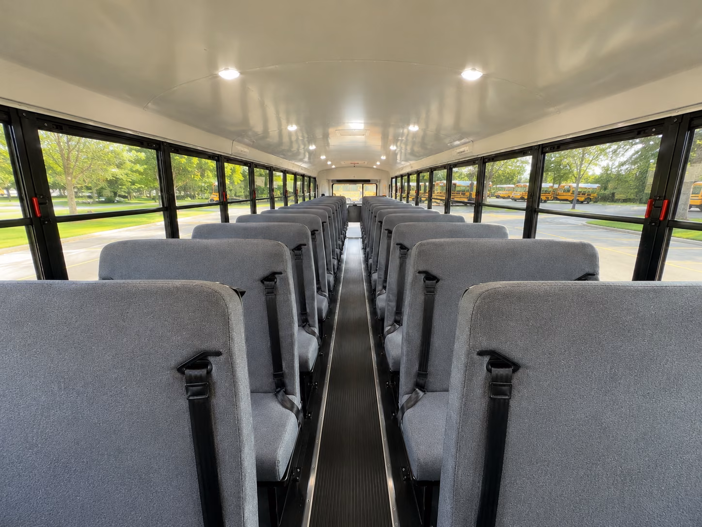 orange school bus interior