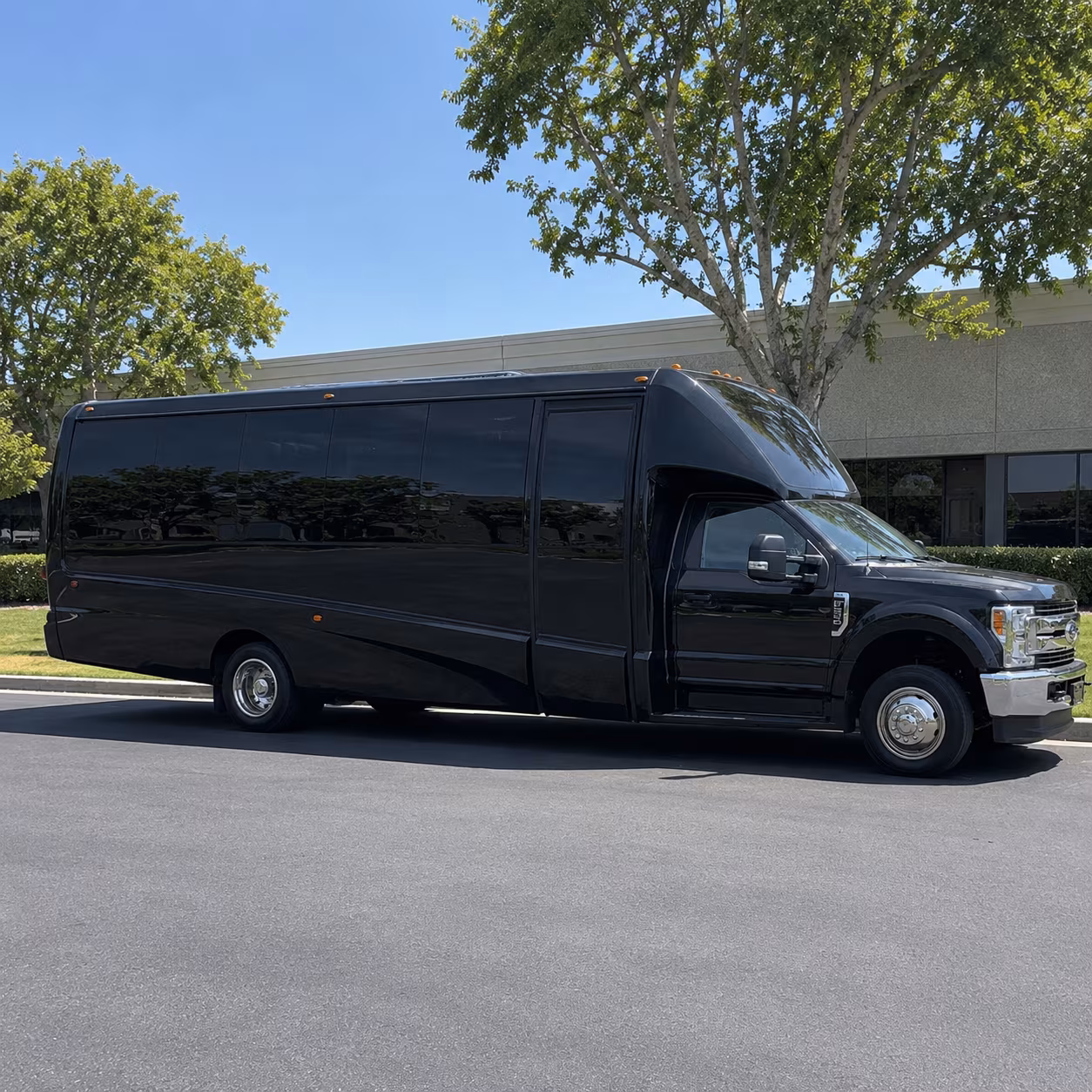 orange wedding party bus rental